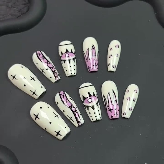 Purely hand-painted press on nails